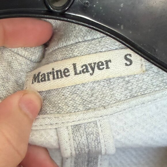 Marine Layer Gray Long Sleeve 2 Pocket Open Sweater Cardigan Women's size S - Picture 3 of 5